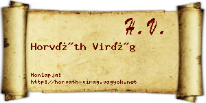 Horváth Virág névjegykártya